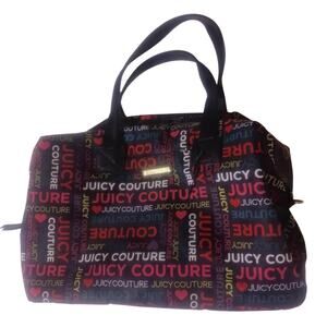 Juicy Couture Word Play vintage Y2K style large weekender tote bag all over logo